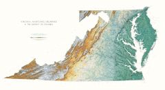 Delaware, Maryland, Virginia Lithograph Map